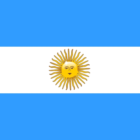 Argentina Flag with Sun of Mayのイラスト素材