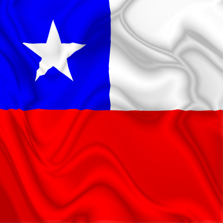 Chile Waving Silk Flagの写真素材