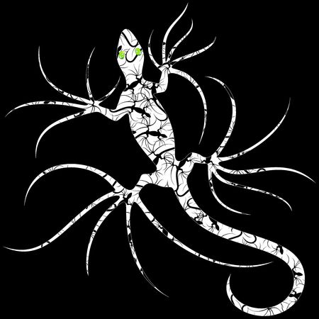 Gecko Lizard Tattoo Patterned-2のイラスト素材