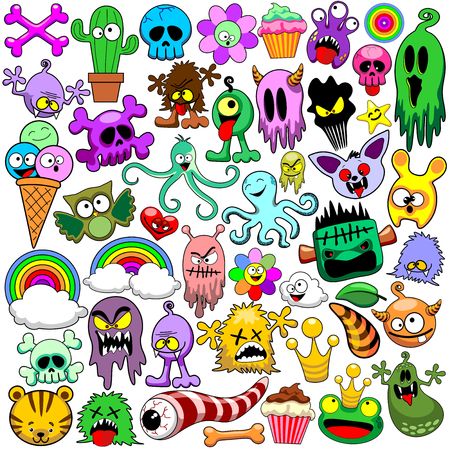 Doodles Cute Icons Setのイラスト素材