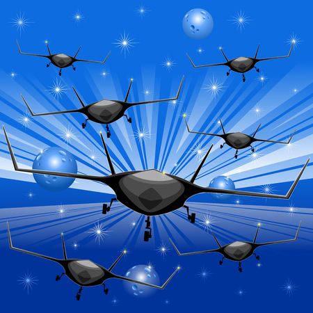 Drones Spaceships Air Forceのイラスト素材