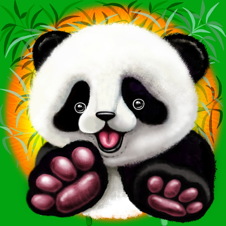 Panda Baby Bear Cute and Happyの写真素材