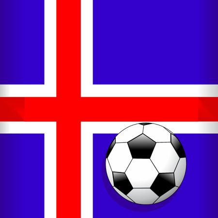Iceland Flag with Soccer Ball Footballのイラスト素材