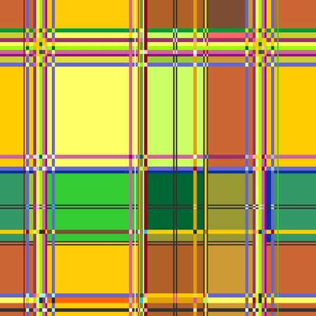 Caribbean Colorful Fabric Madras Vector Seamless Pattern Textureのイラスト素材