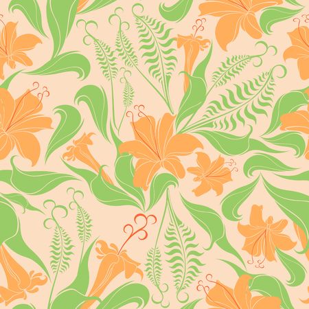 Floral Delicate Springtime Seamless Pattern Vector Textile Designのイラスト素材