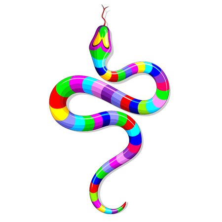 Snake Psychedelic Rainbow Fantasy Vector illustrationのイラスト素材