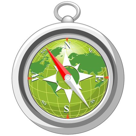 Compass Navigation Vector Object isolated on whiteのイラスト素材