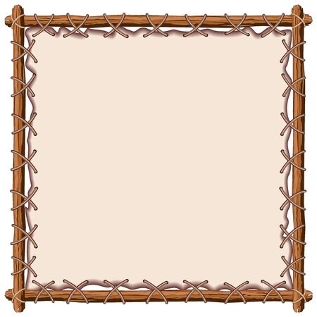 Wood and Leather Frame Vector Backgroundのイラスト素材
