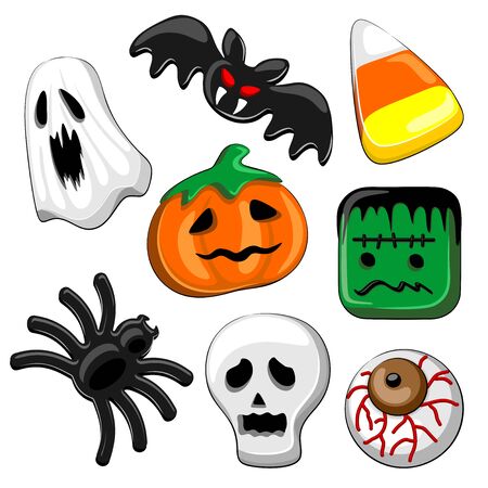 Halloween Candies Set of 8のイラスト素材
