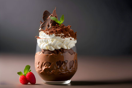 Luscious Chocolate Mousse Topped with Whipped Cream