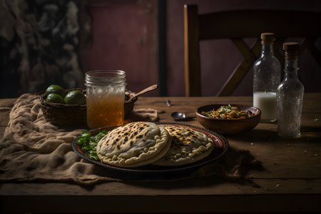 delicious flavors of Latin America with our Pupusas food photography collection. High-quality images showcase this traditional street food in all its glory, from classic recipesの写真素材