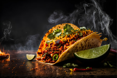 Tacos al Pastor food photography collection features high-quality images that bring the delicious flavors and textures of this popular Latin American street food to life.の写真素材
