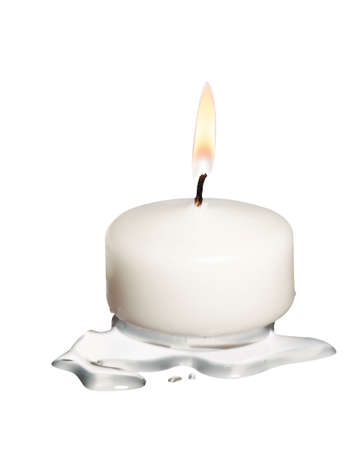 High resolution white candle on white backgroundの写真素材