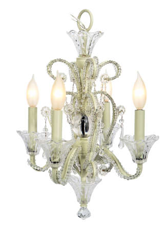 high resolution white chandelier isolatedの写真素材