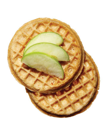 food waffles with fruitの写真素材