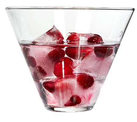 cranberry ice cubes, cocktailの写真素材