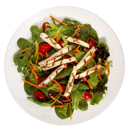 grilled chicken salad dishの写真素材