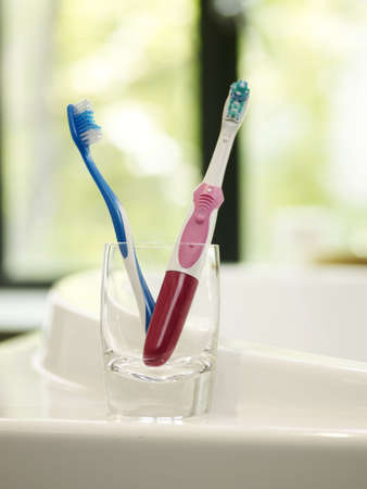 two toothbrushesの写真素材