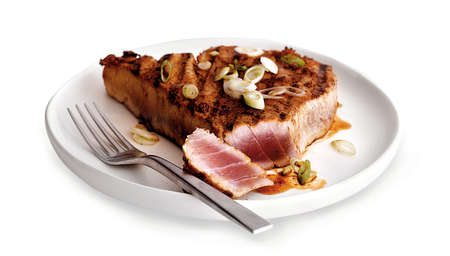 miso tuna, main entree seafoodの写真素材