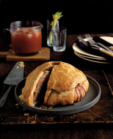 Homemade english pork pieの写真素材