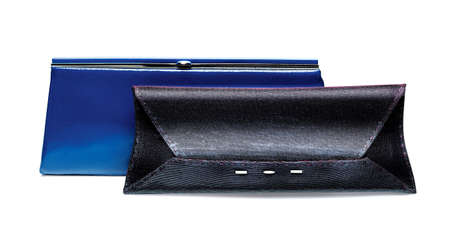 accessories, bags, two clutches, blue and blackの写真素材