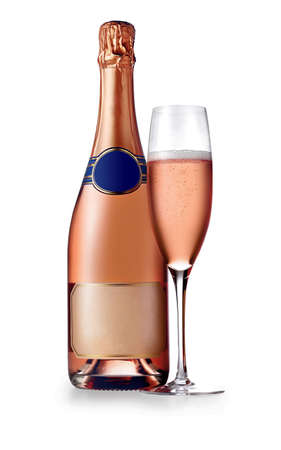 alcohol, sparkling rose wineの写真素材