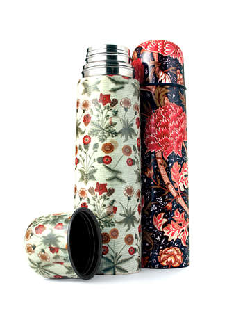 beverage containers, floral print thermosesの写真素材