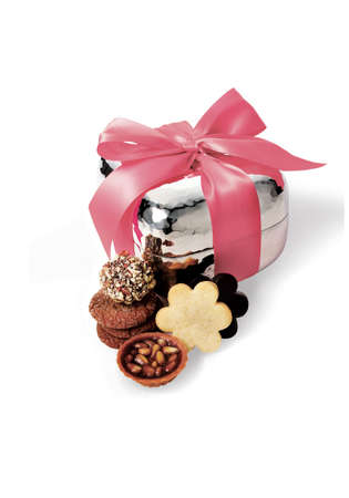 Christmas cookies gift boxの写真素材