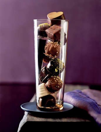 dessert, chocolates in a glassの写真素材