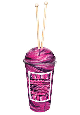 berry color yarnの写真素材