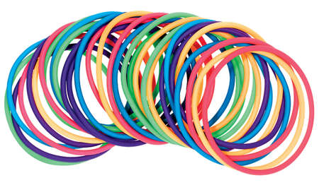 Multicolored plastic braceletsの写真素材
