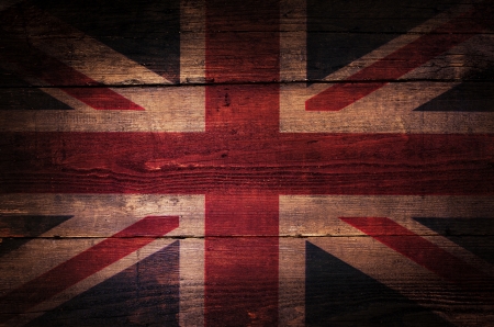 A abstract grunge British flag on oak boards.の写真素材
