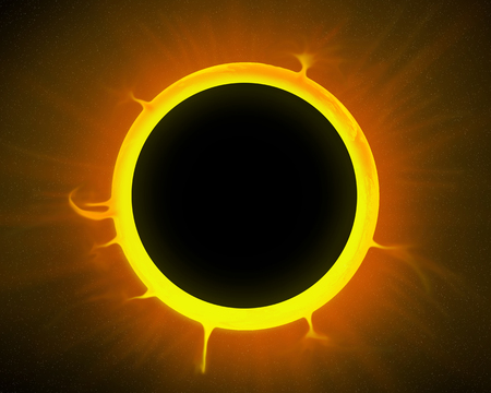 Illustration of a eclipse over a sun.の写真素材