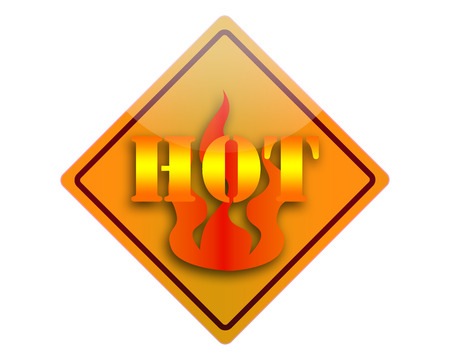 Hot warning sign.の写真素材