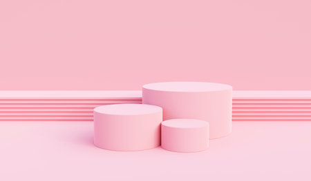 Background vector 3d pink rendering with podium and pedestal pink scene, minimal scene background 3d...