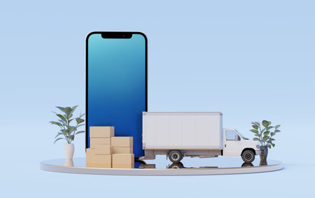 online delivery goods ecommerce concept