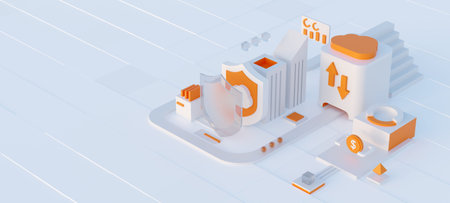 Cloud storage for downloading an isometric. A digital service or application with data transmission....