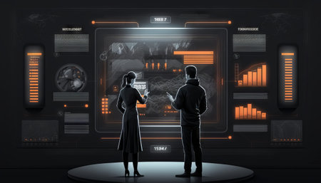 Businessman and businesswoman shaking hands with each other. Generative AIの素材