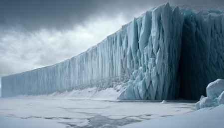 Icebergs in the glacier lagoon, Generative AIの素材