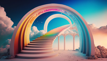 Staircase leading to heaven, Generative AIの素材