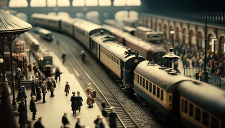 Train station in Moscow, Russia. Generative AIの素材