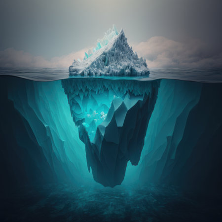 Iceberg in the ocean. Generative AIの素材