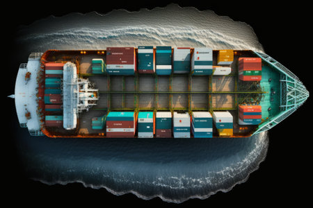 Cargo ship in the ocean. Generative AIの素材