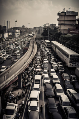 Traffic jam in Bangkok. Generative AIの素材