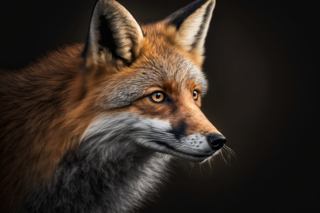 Portrait of a red fox (Vulpes vulpes), Generative AIの素材