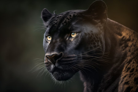 Portrait of a leopard (Panthera pardus), Generative AIの素材