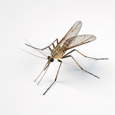 Generative AI of a mosquito isolated on white backgroundの素材