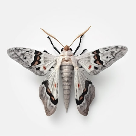 Moth isolated on a white background. Generative AIの素材