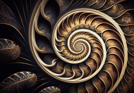 Abstract fractal. Fractal art background for creative design. Decoration for wallpaper, desktop, poster, cover booklet. Generative AIの素材