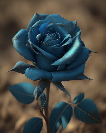 Blue rose petals. Generative AIの素材